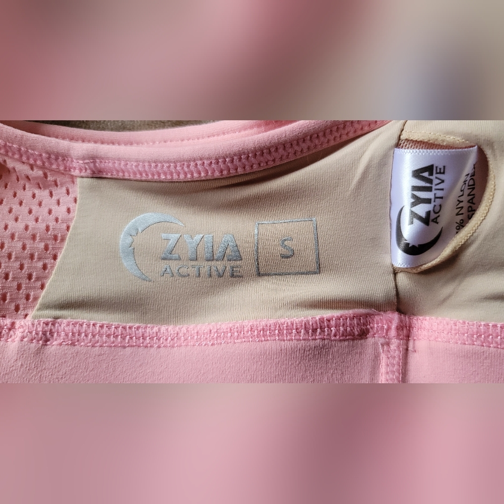 Zyia Active Pink Grid Bra Size Small - Picture 6 of 7